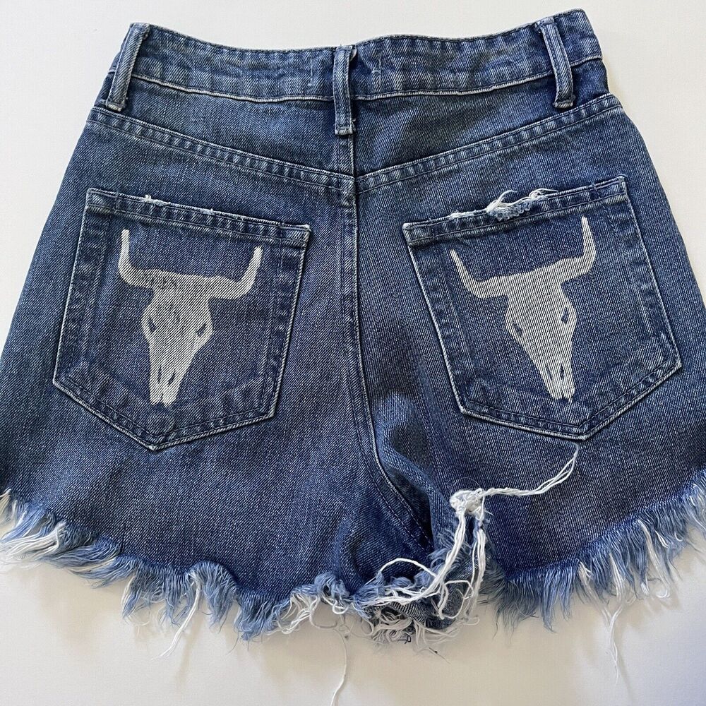 Show Me Your Mumu Wyoming High Waisted Cutoff Shorts Surf Wash Women's Size 24